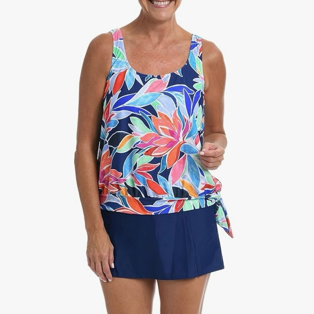 3/$25 Maxine‎ of Hollywood Colorful Floral Swim Coverup